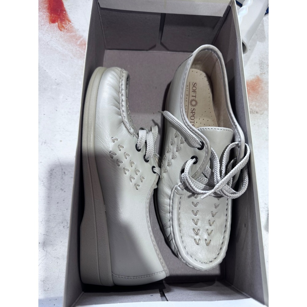 Soft Spots Bonnie Lite Bone Leather Lace Up Comfort Oxfords Shoes 6.5 W 114803